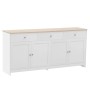 okwish Sideboard mit 4 Türen 3 Schubladen Wohnzimmer Esszimmer 160x37x75cm Weiß