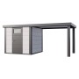 Gerätehaus Classico 2424 mit Offene Lounge L Rechts 522 cm x 238 cm Weiß