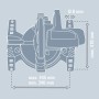Technische Zeichnung: Einhell E-Stand Universal-Kappsägen-Untergestell mit Maßangaben.