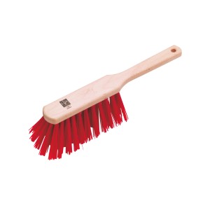 LUX Handfeger Elaston mit Holzgriff und roten Borsten für Reinigungsarbeiten.