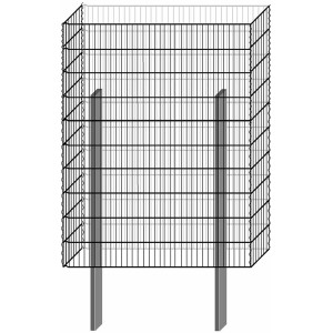 Bellissa Gabione Limes Pico23 Bausatz, 150x115x23cm, Drahtgitter mit Pfosten.