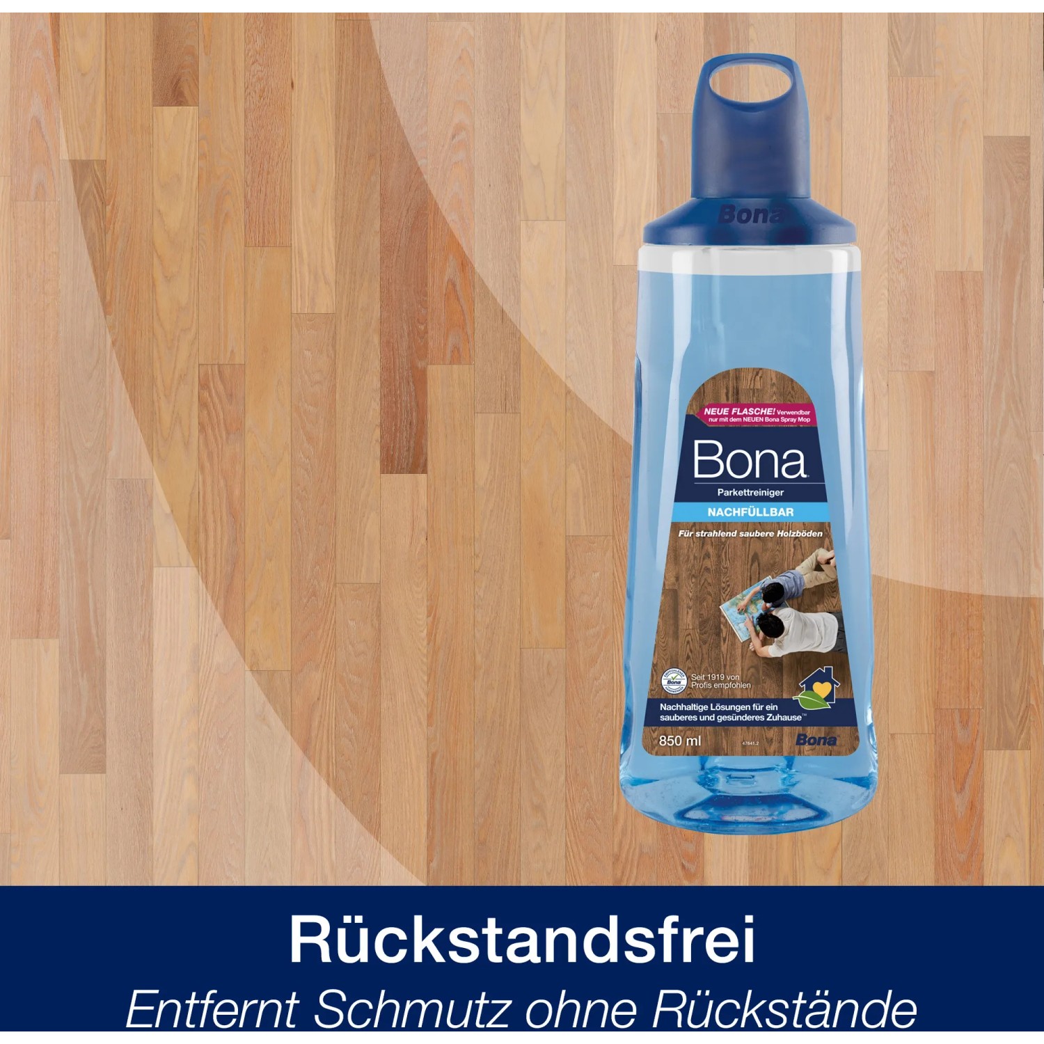Bona Parkettreiniger Kartusche 850ml für Premium Spray Mop. Reiniger für lackierte/gewachste Böden.