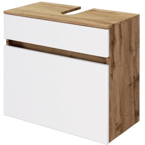 Held Möbel Waschbeckenunterschrank Bari 60 cm matt Weiß-Wotaneiche