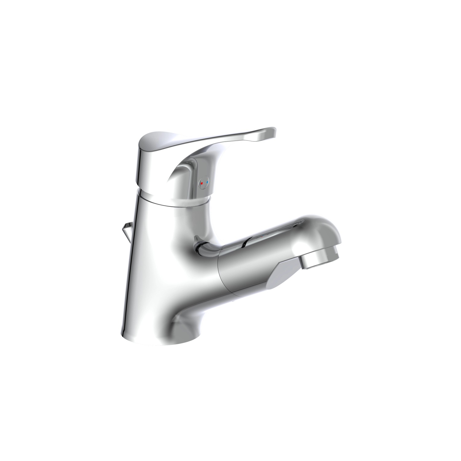 Waschbeckenarmatur Attica mit Haarbrause, Chrom-Optik.