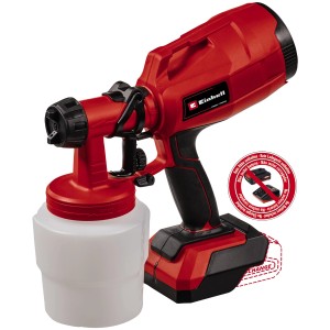 Einhell Akku-Farbsprühsystem TC-SY 18/60 Li-Solo, rotes Sprühgerät ohne Akku und Ladegerät.