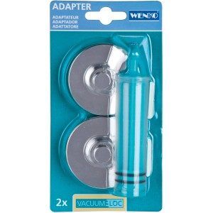 Wenko Vacuum-Loc Adapter Set für Küche, glänzend, 2er-Set mit Pumpe.