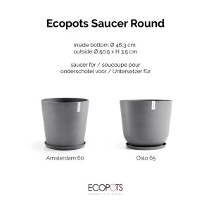 Ecopots Untersetzer Amsterdam Ø 50,5 cm Grau