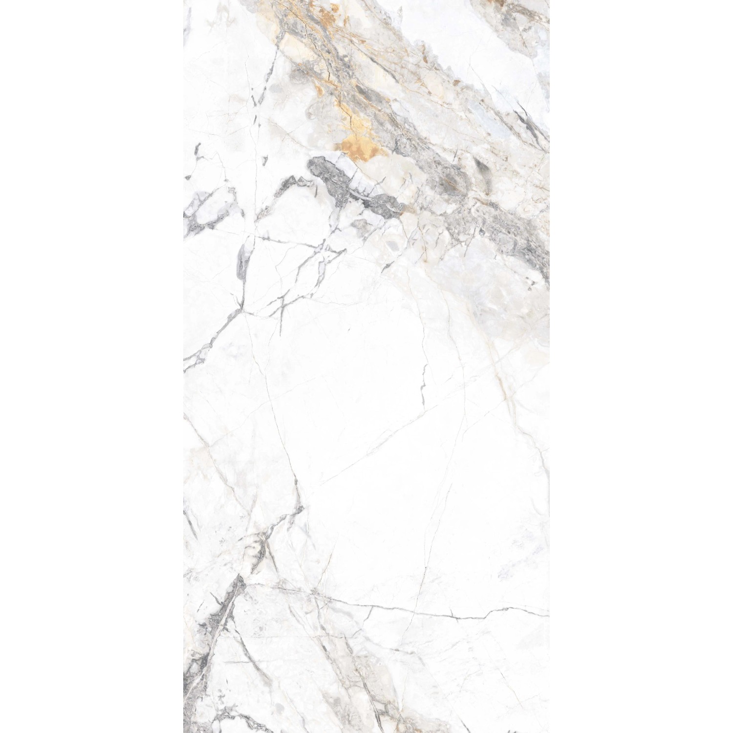 United Tile Bodenfliese Marble Riva Gold Feinsteinzeug, weiß-grau mit goldbraunen Marmoradern, glasiert poliert.