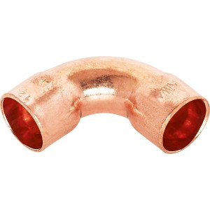 Löt-Bogen aus Kupfer, 90 Grad, Durchmesser 12 mm, für Kupferrohr-Verbindungen.