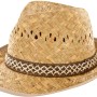 Strohhut Borsalino Herren, Größe 59, mit dekorativem Hutband für Garten und Freizeit.