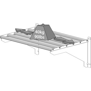 Palram Schwerlastregal für Gewächshaus, Stahl, silber, mit 40kg Gewicht belastet.