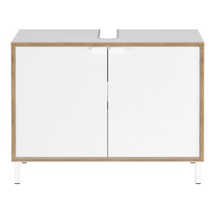 Germania Waschbeckenunterschrank 5000 Weiß/Eiche 80 cm x 60 cm x 34 cm
