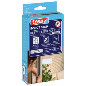 tesa® Insect Stop Klett Fliegengitter für Fenster, weiße Ausführung, zum einfachen Anbringen.