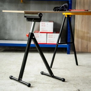 HOMCOM Rollenbock Höhenverstellbar bis 90 kg Metall Schwarz 44 x 50 x 68-110 cm