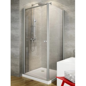 Schulte Garant Drehtür 90x200 cm für Seitenwand, Chromoptik, Klarglas. Duschtür für Bad mit Dusche.