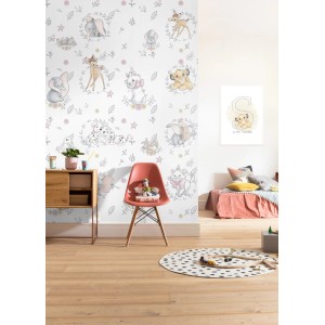 Komar Vlies Fototapete Best of Friends mit Disney-Motiven im Kinderzimmer.