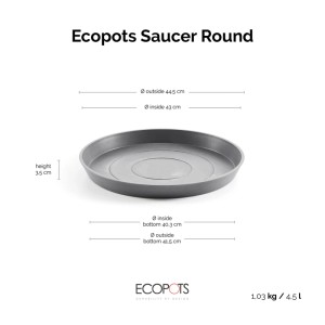 Ecopots Untersetzer Amsterdam Ø 44,5 cm Grau