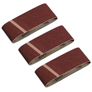 3er-Pack LUX Schleifbänder (75x457 mm) K40 für Bandschleifer.