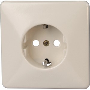 Kopp Schutzkontakt-Steckdose Standard, cremeweiß, für Elektroinstallation.