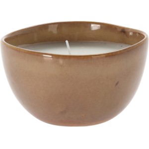 Kerze in brauner Porzellanschale, Ø 10,3 cm. Dekorative Kerze für gemütliche Stunden.