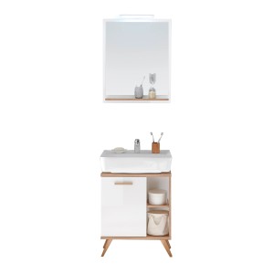 Pelipal Badmöbel-Set Quickset 923 Weiß/Riviera 60,5 cm mit Spiegel