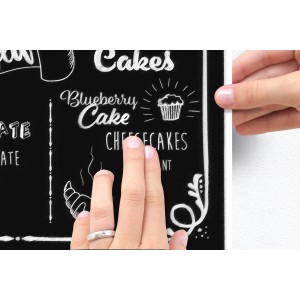 Komar Wandsticker Coffeeshop, Tafel-Design mit Gebäck-Motiven, 70x50cm.