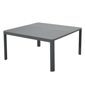 Ausziehbarer, anthrazitfarbener Garden Pleasure Gartentisch, 97x149 cm, mit Aluminiumrahmen.