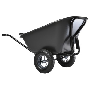 Haemmerlin Zweirad-Schubkarre Expert Excellium, 300 l, thermoplastische Mulde, ideal für Garten & Bau.