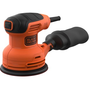Black+Decker Exzenterschleifer BEW210 (230 W) in Orange und Schwarz.