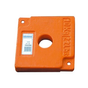 Krause Climtec Ballastgewicht, 10 kg, orange, für Gerüste zur Erhöhung der Standsicherheit.