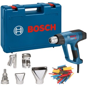 Bosch Professional Heißluftgebläse GHG 23-66 im Koffer mit Düsen und Zubehör.