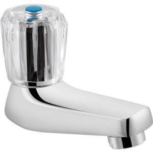 Stehendes Kaltwasserventil Ledro Chrom für Waschbecken im Gäste-WC.