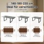 okwish Esstisch Ausziehbar für 6-10 Personen mit Metallbeine 220 x 80 cm Grau_7