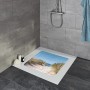 Kleine Wolke Duscheinlage Borkum mit Strandmotiv, 55x55 cm, Multicolor für sicheren Stand in der Dusche.