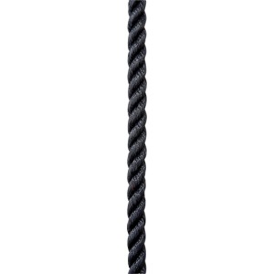 Schwarzes, gedrehtes Seilflechter Birolen-Tauwerk, Ø 10 mm, aus Spezial-Polyester.