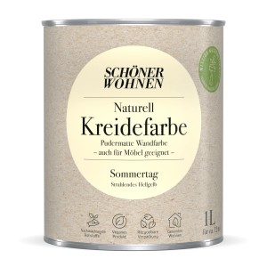 Dose Schöner Wohnen Kreidefarbe Naturell Sommertag, hellgelbe Wandfarbe.