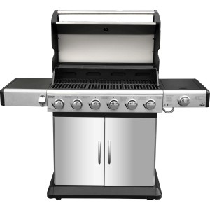 El Fuego Gasgrill Deluxe mit 6 Edelstahl-Brennern und Unterschrank.