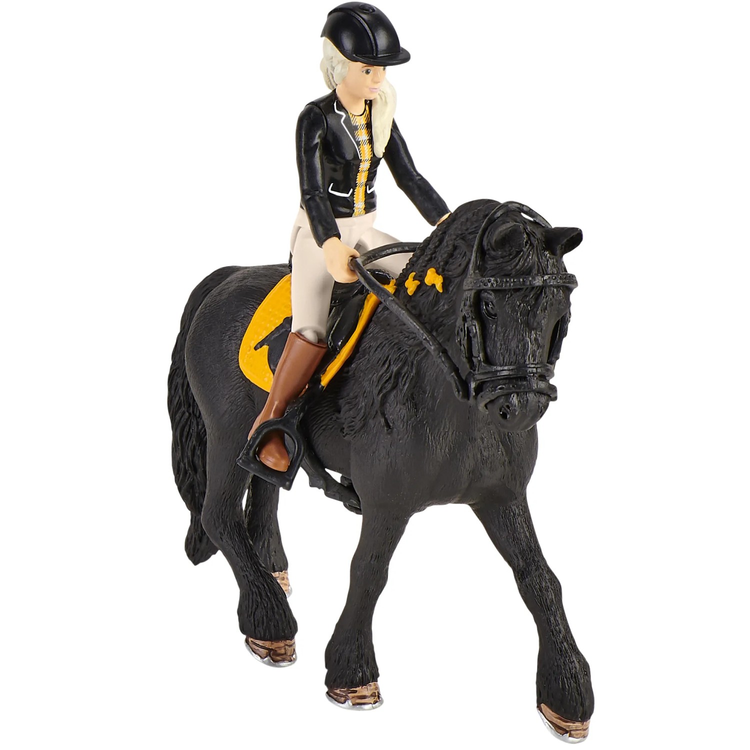 Schleich Horse Club Pferdebox: Tori und Friesen Stute Princess als detailreiches Spielzeug-Set.
