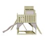 Holz-Spieltum mit Rutsche und Schaukel in Altrosa. Ideal für Kinder ab 3 Jahren.