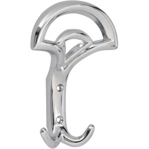 Glänzend verchromter Siro Huthaken 1237 aus Metall, Garderobenhaken mit 3 Aufhängemöglichkeiten.