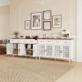 okwish Sideboard mit 4 Türen 2 Schubladen Wohnzimmer 150x90x40cm Weiß_3