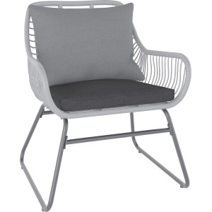 Ersatz-Sitzkissen und Rückenkissen für Balkon-Sessel Willmar, anthrazit und grau.