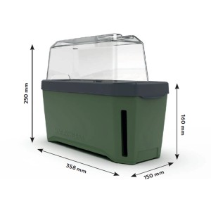 Gusta Garden Anzuchtsgefäß Harry Herbs, 5L, dunkelgrün, mit abnehmbarer Haube und Wasserstandsanzeige.