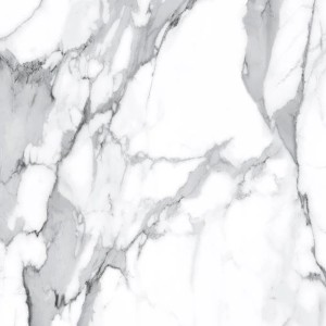 Graue Feinsteinzeug Bodenfliese (80x80 cm) mit polierter Marmor Optik für Innenräume.