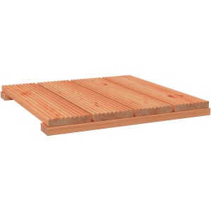 Holzfliese Douglasie Natur, 50x50cm, geriffelte Oberfläche für Terrasse & Balkon.