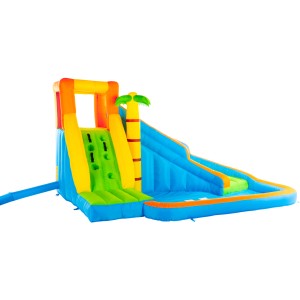 Home Deluxe Hüpfburg Vivi mit Rutsche, Kletterwand, Planschbecken und Gebläse.