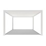 Weißer Aluminium Pavillon mit elektrischem Lamellendach, 4x4m. Moderne Terrassenüberdachung für Sonnenschutz.