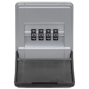 Abus KeyGarage 727 Mini Schlüsseltresor für Wandmontage, silber mit Zahlencode.