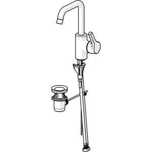 Hansa Paleno Waschtischarmatur 5637, Einhebelmischer in Chrom, Detailansicht der Installation.
