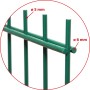 Detailaufnahme Doppelstabmattenzaun Grün: Drahtstärke 5/6 mm.
